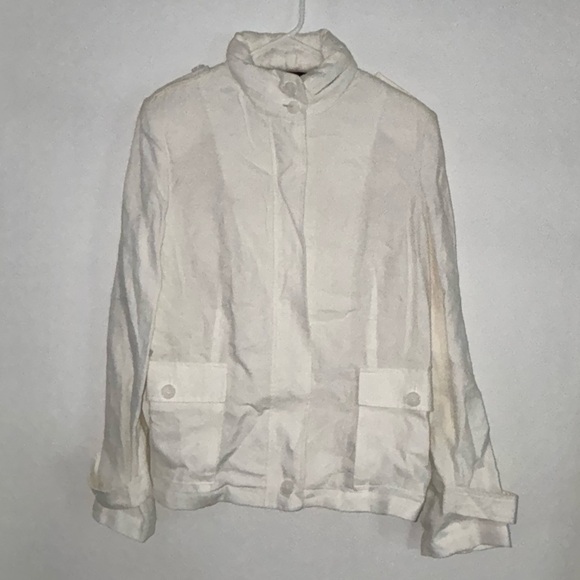 Talbots Women's white 100% Linen Jacket nwot size 12 - Picture 6 of 11
